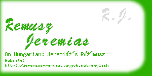 remusz jeremias business card